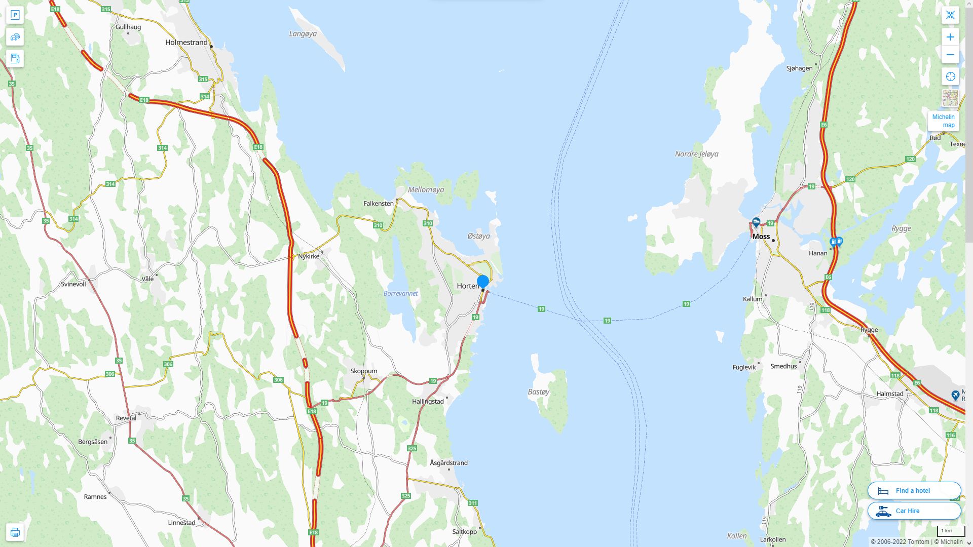 Horten Highway and Road Map